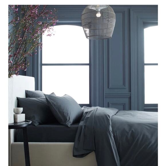 Quince Classic Organic Luxiury Percale Sheet Set Queen NightFall #44 - Picture 1 of 3